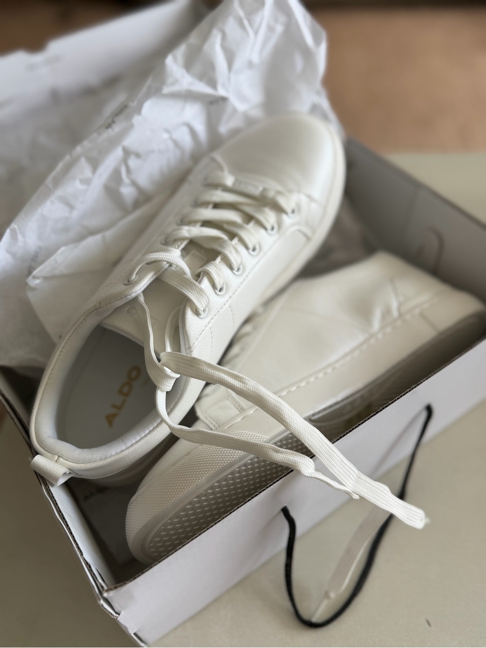 Aldo Classic White Lace-Up Sneakers